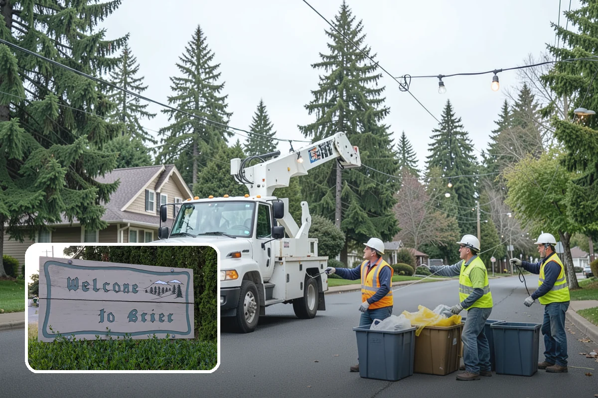Municipal Vegetation Management in Brier, Snohomish County, WA - Cleared sight lines and signage improve public safety and MUTCD compliance