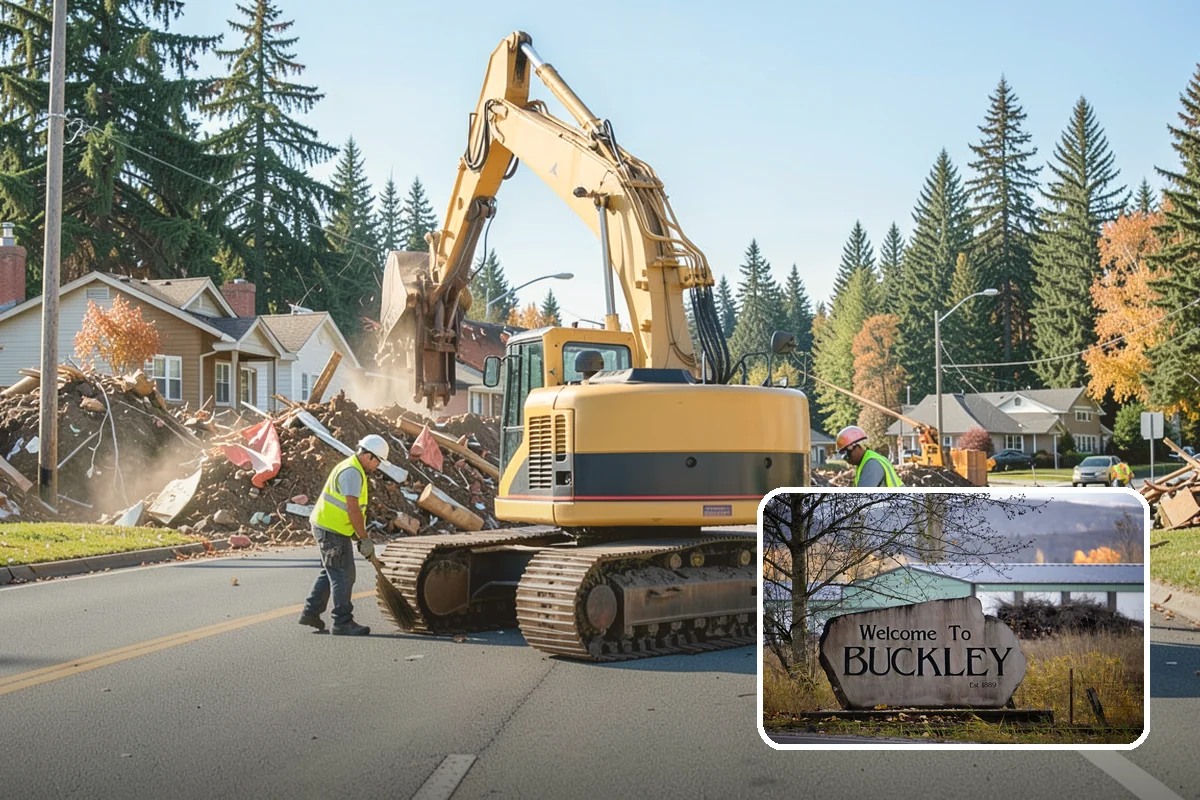Municipal Vegetation Management in Buckley, Pierce County, WA - Cleared sight lines and signage improve public safety and MUTCD compliance