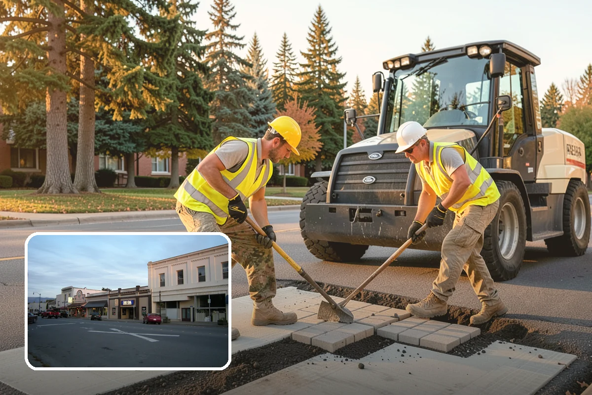 Municipal Vegetation Management in Burlington, Skagit County, WA - Cleared sight lines and signage improve public safety and MUTCD compliance