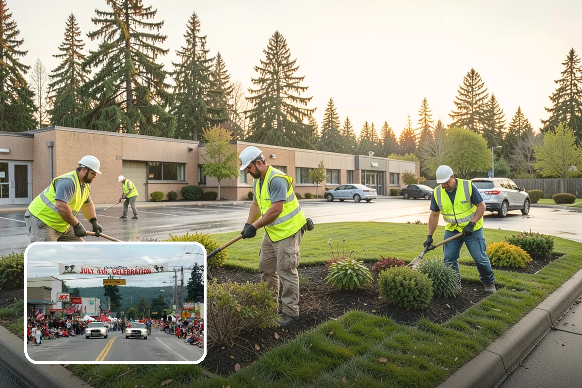 Municipal Vegetation Management in Carnation, King County, WA - Cleared sight lines and signage improve public safety and MUTCD compliance