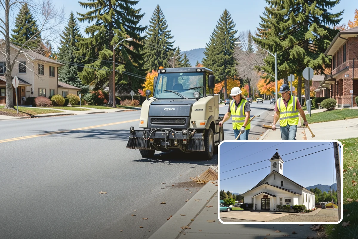 Municipal Vegetation Management in Concrete, Skagit County, WA - Cleared sight lines and signage improve public safety and MUTCD compliance