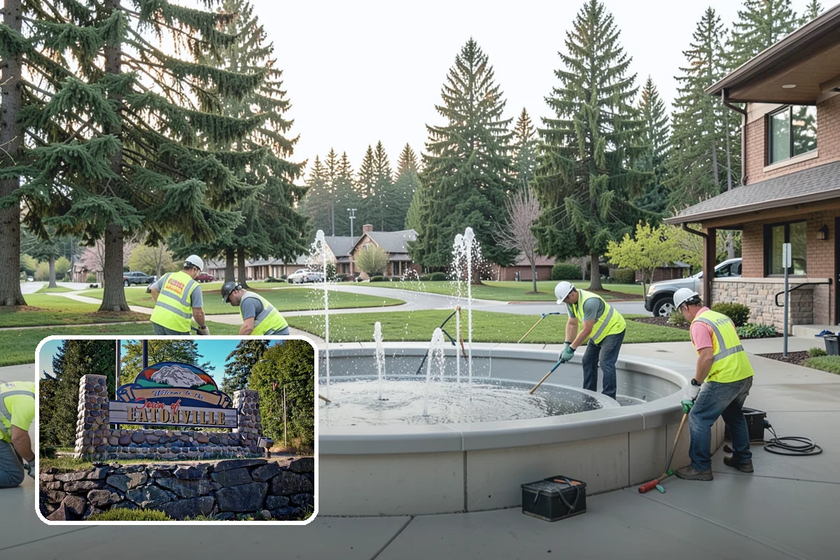 Municipal Vegetation Management in Eatonville, Pierce County, WA - Cleared sight lines and signage improve public safety and MUTCD compliance