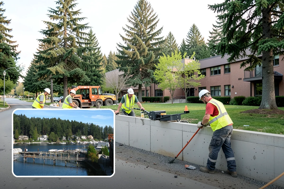 Municipal Vegetation Management in Gig Harbor, Pierce County, WA - Cleared sight lines and signage improve public safety and MUTCD compliance