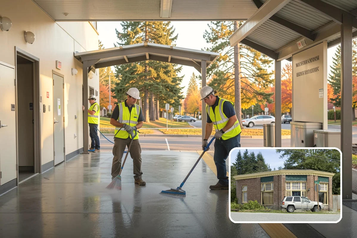 Municipal Vegetation Management in Hamilton, Skagit County, WA - Cleared sight lines and signage improve public safety and MUTCD compliance