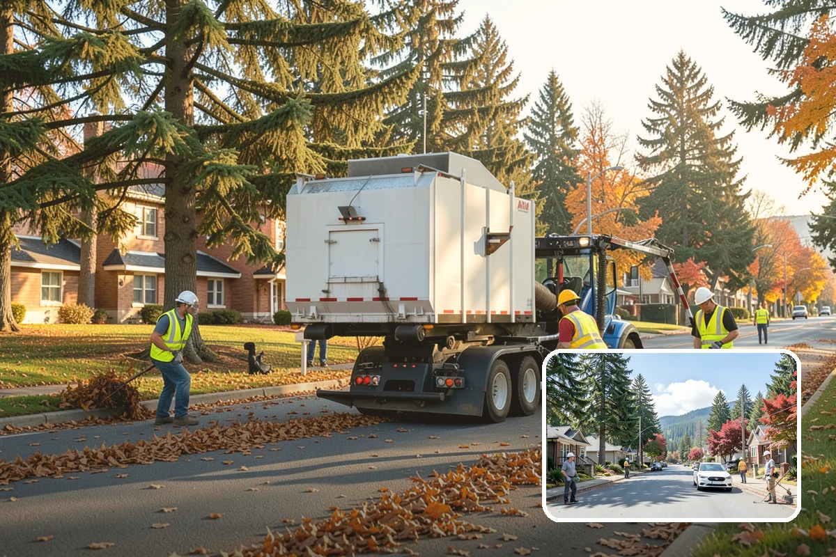 Municipal Vegetation Management in Hunts Point, King County, WA - Cleared sight lines and signage improve public safety and MUTCD compliance