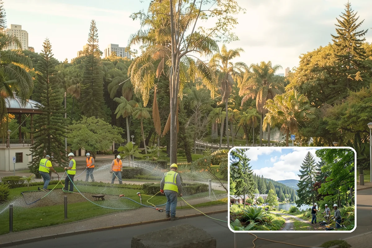 Municipal Vegetation Management in Lake Forest Park, King County, WA - Cleared sight lines and signage improve public safety and MUTCD compliance