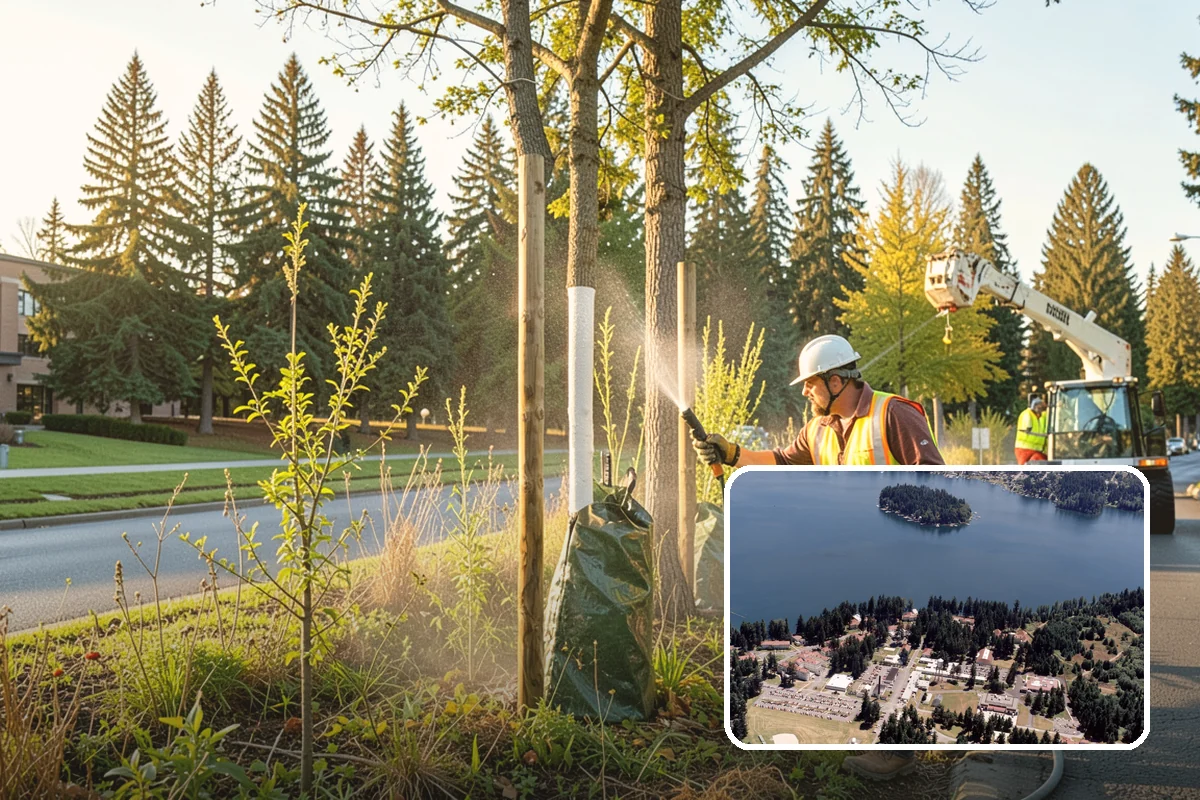 Municipal Vegetation Management in Lakewood, Pierce County, WA - Cleared sight lines and signage improve public safety and MUTCD compliance