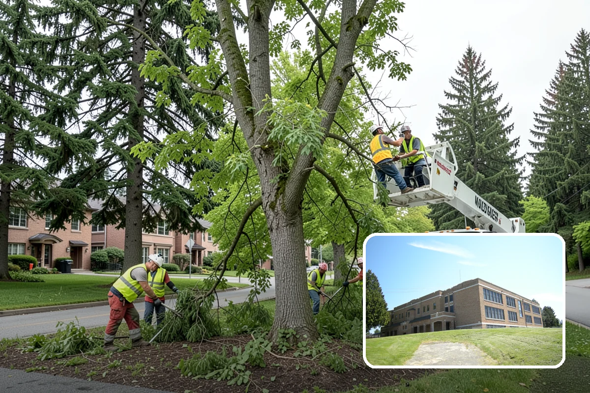 Municipal Vegetation Management in Maple Valley, King County, WA - Cleared sight lines and signage improve public safety and MUTCD compliance
