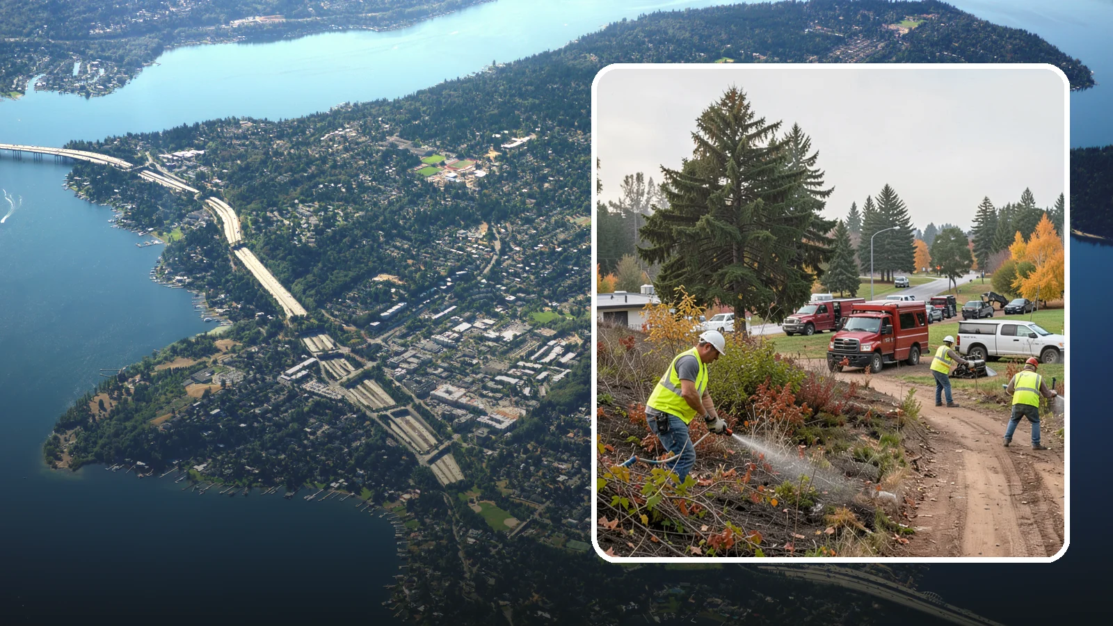 Municipal Vegetation Management in Mercer Island, King County, WA - We control brush, invasive growth, and encroaching vegetation across public rights-of-way, easements, and facility grounds for...