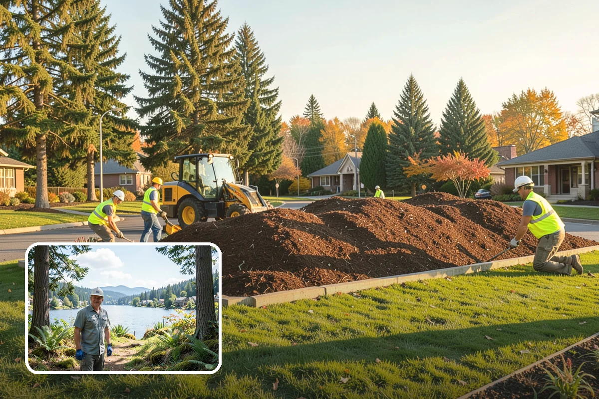 Municipal Vegetation Management in Milton, King County, WA - Cleared sight lines and signage improve public safety and MUTCD compliance