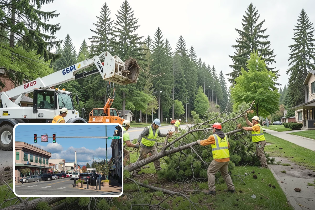 Municipal Vegetation Management in Monroe, Snohomish County, WA - Cleared sight lines and signage improve public safety and MUTCD compliance