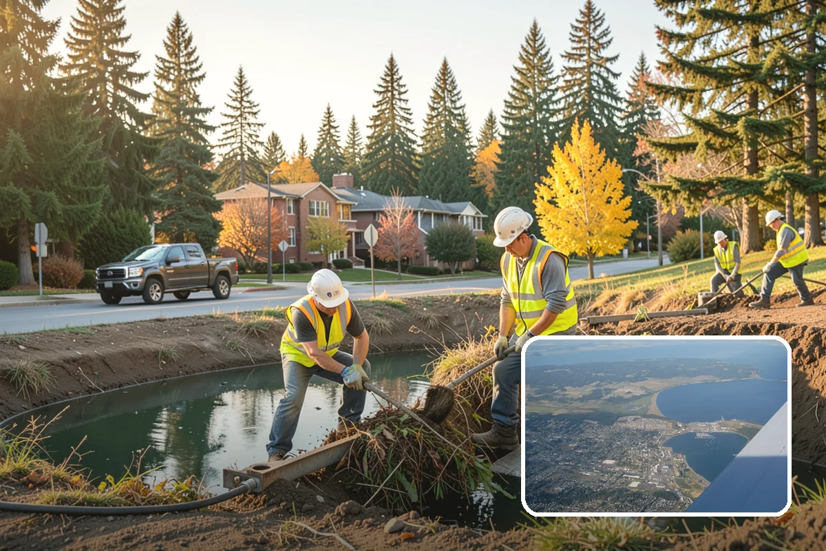 Municipal Vegetation Management in Oak Harbor, Island County, WA - Cleared sight lines and signage improve public safety and MUTCD compliance