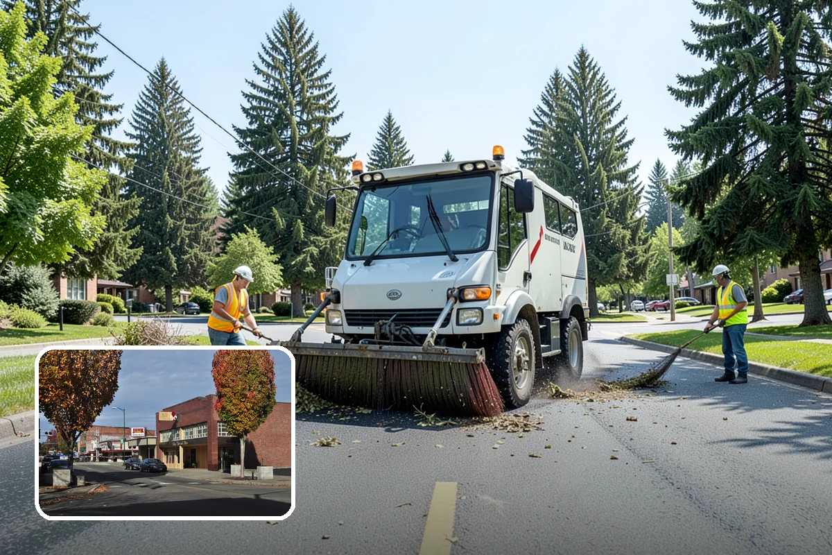 Municipal Vegetation Management in Puyallup, Pierce County, WA - Cleared sight lines and signage improve public safety and MUTCD compliance