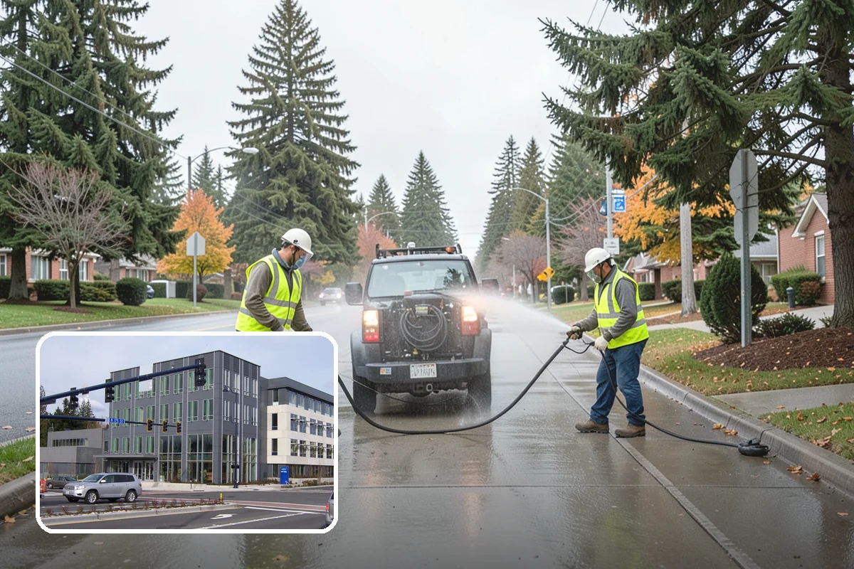 Municipal Vegetation Management in Shoreline, King County, WA - Cleared sight lines and signage improve public safety and MUTCD compliance