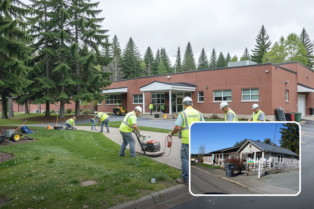 Municipal Vegetation Management in South Prairie, Pierce County, WA - Cleared sight lines and signage improve public safety and MUTCD compliance