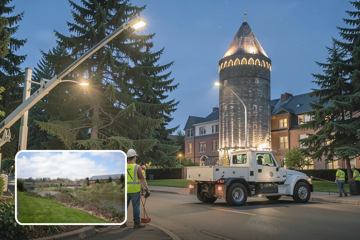 Municipal Vegetation Management in Tukwila, King County, WA - Cleared sight lines and signage improve public safety and MUTCD compliance