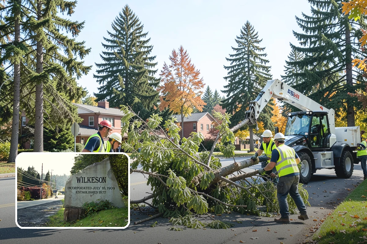 Municipal Vegetation Management in Wilkeson, Pierce County, WA - Cleared sight lines and signage improve public safety and MUTCD compliance