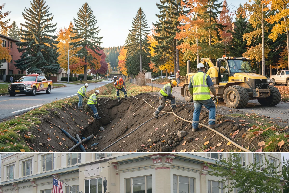 No Parking Sign Installation in Anacortes, Skagit County, WA - No-parking signage is installed year-round, with new-post foundation work favored during drier ground conditions.