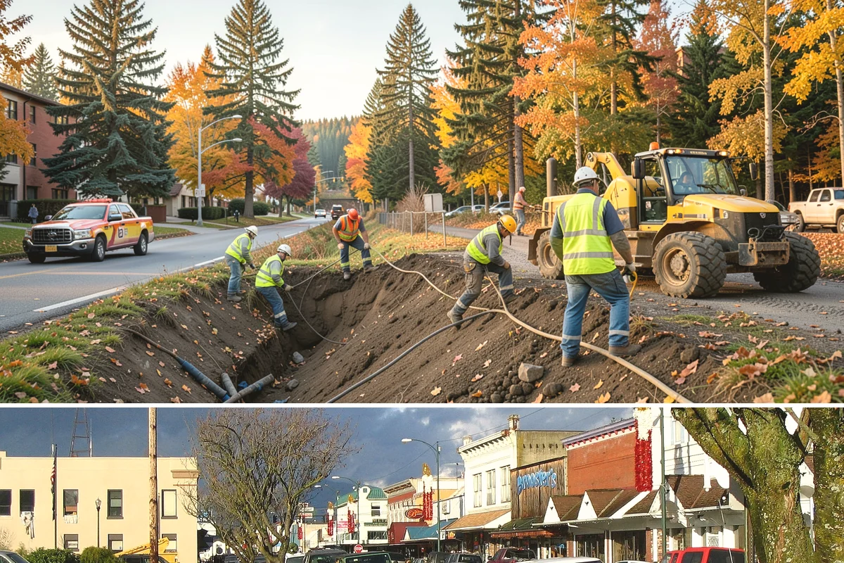 No Parking Sign Installation in Arlington, Snohomish County, WA - No-parking signage is installed year-round, with new-post foundation work favored during drier ground conditions.