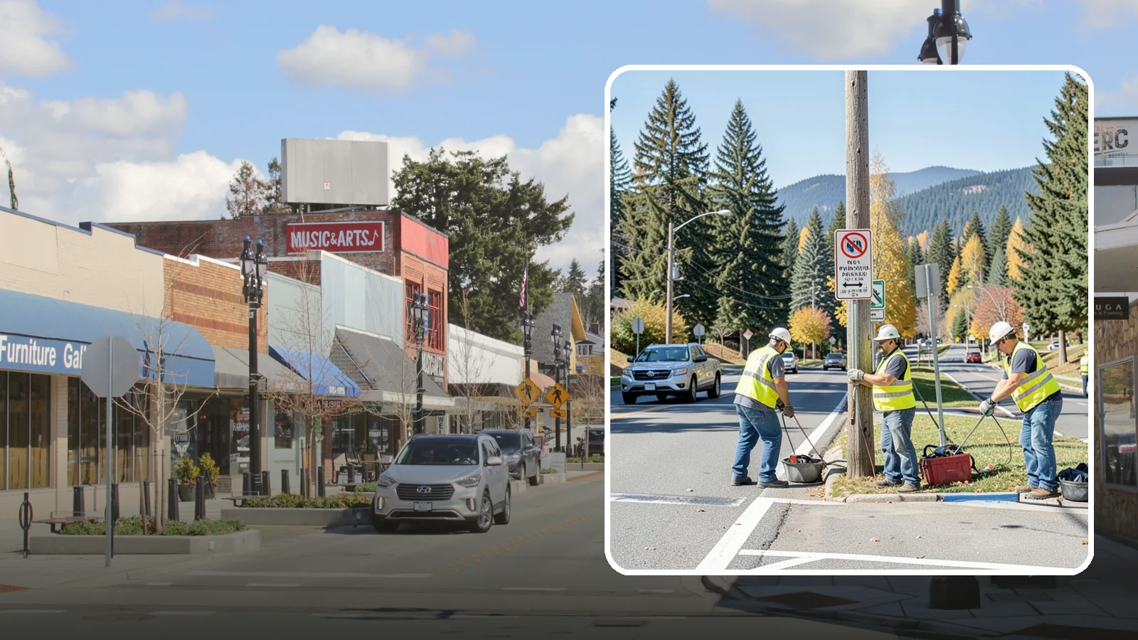 No Parking Sign Installation in Bothell, King County, WA - Installation of regulatory no-parking and restricted-parking signs to support enforcement and clear-zone access.