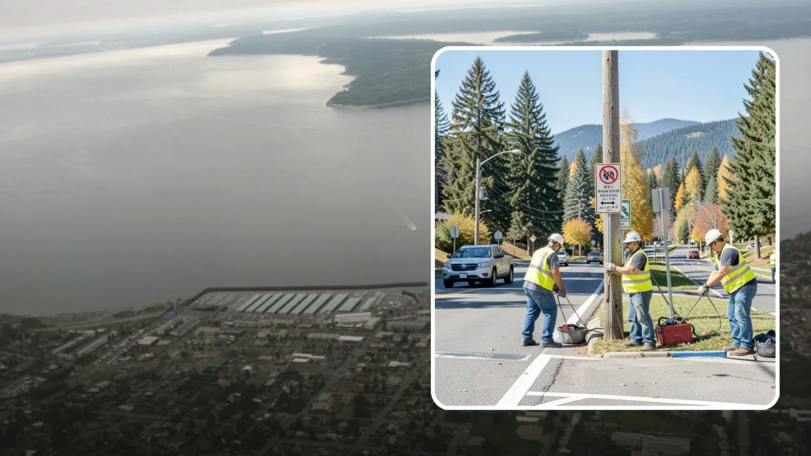 No Parking Sign Installation in Des Moines, King County, WA - Installation of regulatory no-parking and restricted-parking signs to support enforcement and clear-zone access.