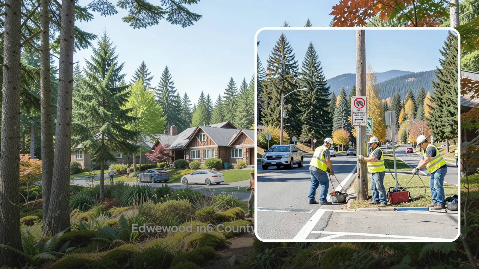 No Parking Sign Installation in Edgewood, Pierce County, WA - Installation of regulatory no-parking and restricted-parking signs to support enforcement and clear-zone access.