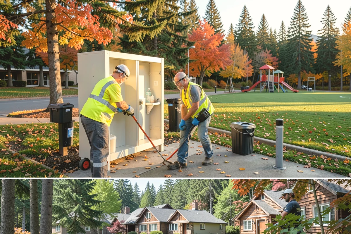 No Parking Sign Installation in Edgewood, Pierce County, WA - No-parking signage is installed year-round, with new-post foundation work favored during drier ground conditions.