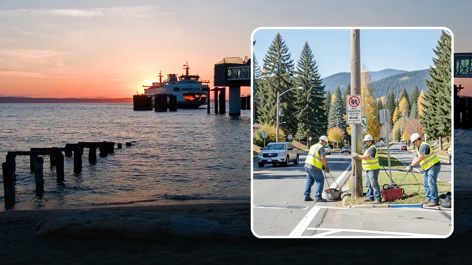 No Parking Sign Installation in Edmonds, Snohomish County, WA - Installation of regulatory no-parking and restricted-parking signs to support enforcement and clear-zone access.