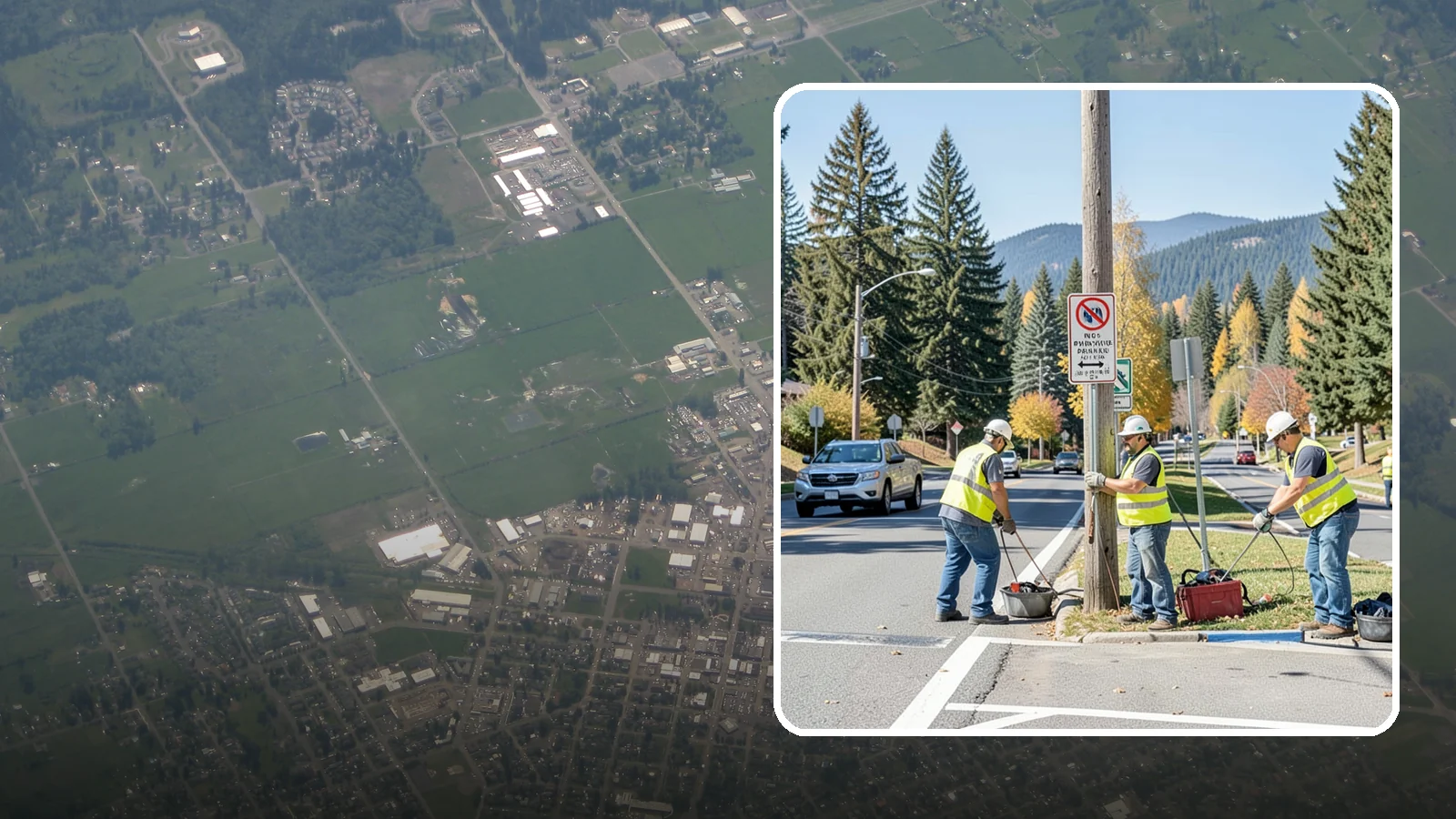No Parking Sign Installation in Enumclaw, King County, WA - Installation of regulatory no-parking and restricted-parking signs to support enforcement and clear-zone access.