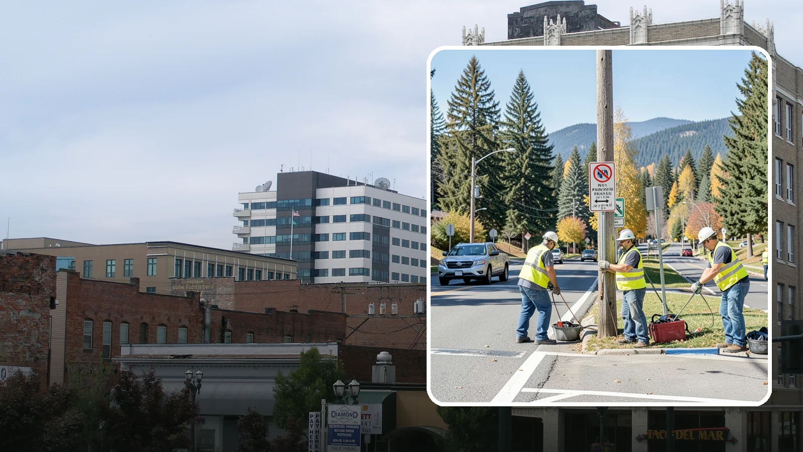 No Parking Sign Installation in Everett, Snohomish County, WA - Installation of regulatory no-parking and restricted-parking signs to support enforcement and clear-zone access.