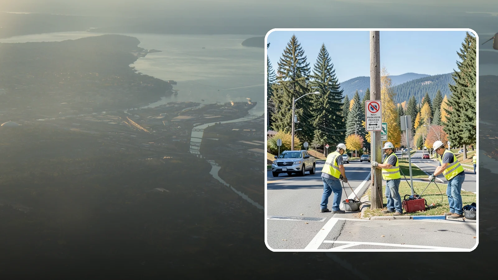 No Parking Sign Installation in Fife, Pierce County, WA - Installation of regulatory no-parking and restricted-parking signs to support enforcement and clear-zone access.