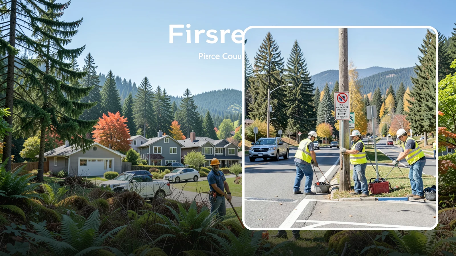 No Parking Sign Installation in Fircrest, Pierce County, WA - Installation of regulatory no-parking and restricted-parking signs to support enforcement and clear-zone access.