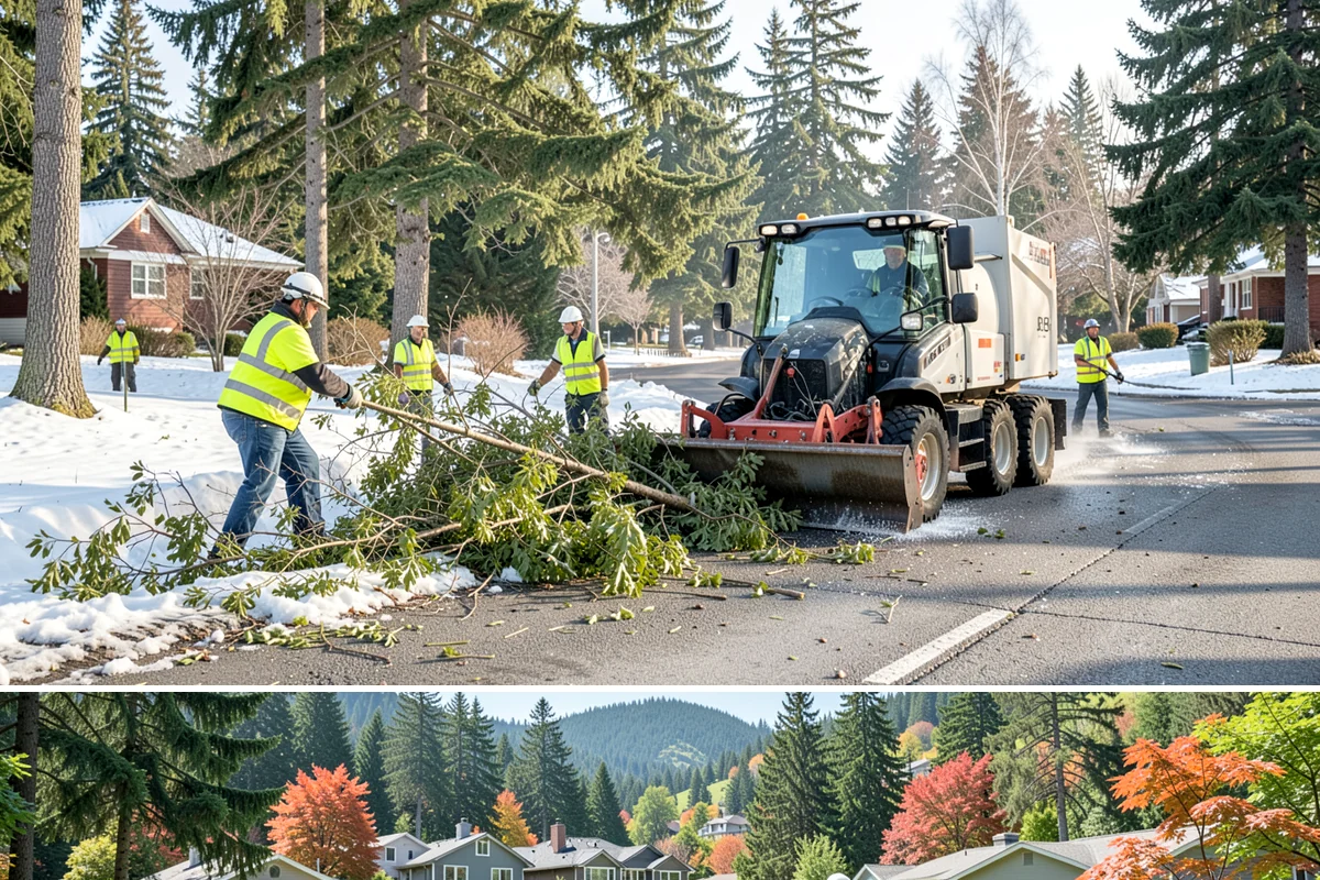 No Parking Sign Installation in Fircrest, Pierce County, WA - No-parking signage is installed year-round, with new-post foundation work favored during drier ground conditions.