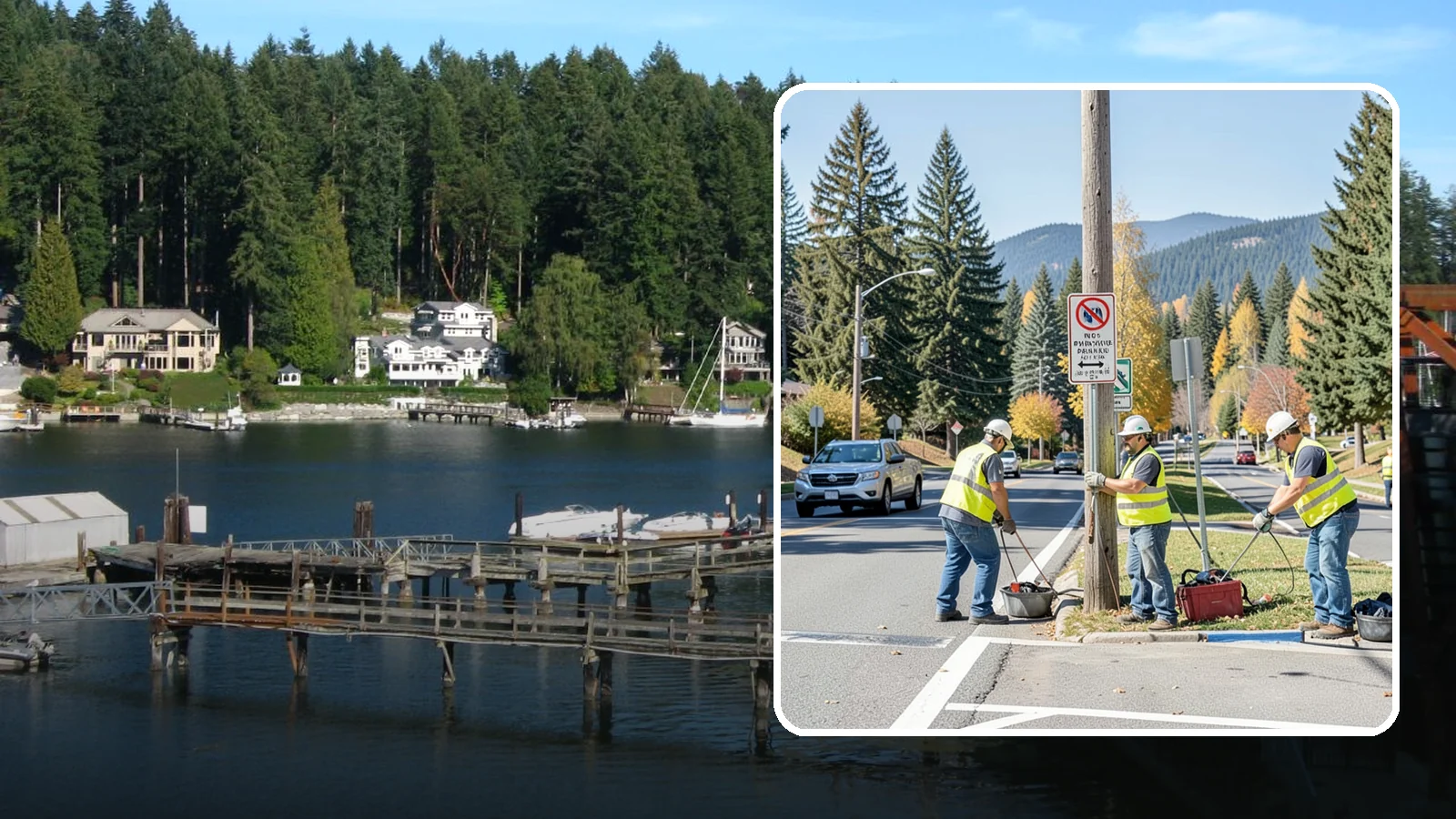 No Parking Sign Installation in Gig Harbor, Pierce County, WA - Installation of regulatory no-parking and restricted-parking signs to support enforcement and clear-zone access.