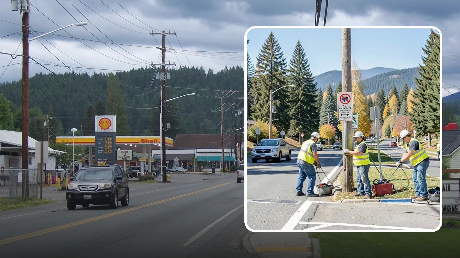 No Parking Sign Installation in Granite Falls, Snohomish County, WA - Installation of regulatory no-parking and restricted-parking signs to support enforcement and clear-zone access.
