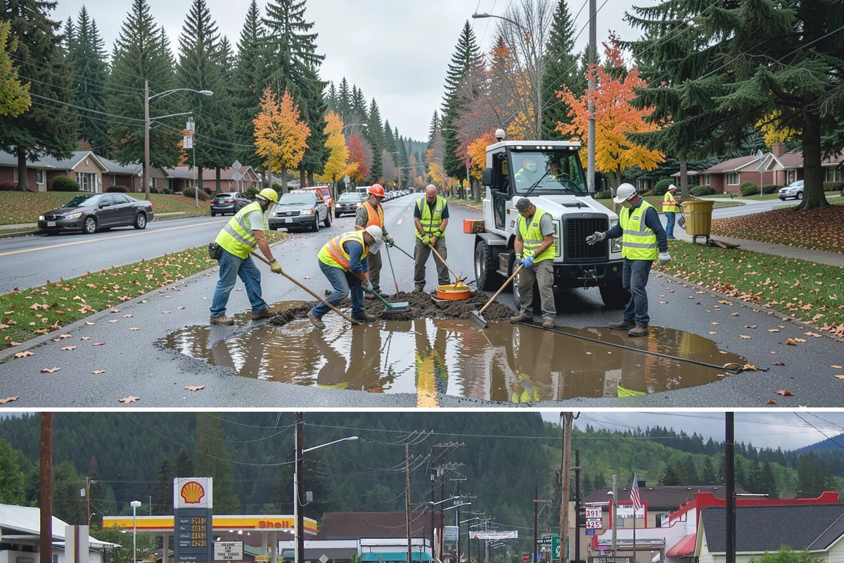 No Parking Sign Installation in Granite Falls, Snohomish County, WA - No-parking signage is installed year-round, with new-post foundation work favored during drier ground conditions.