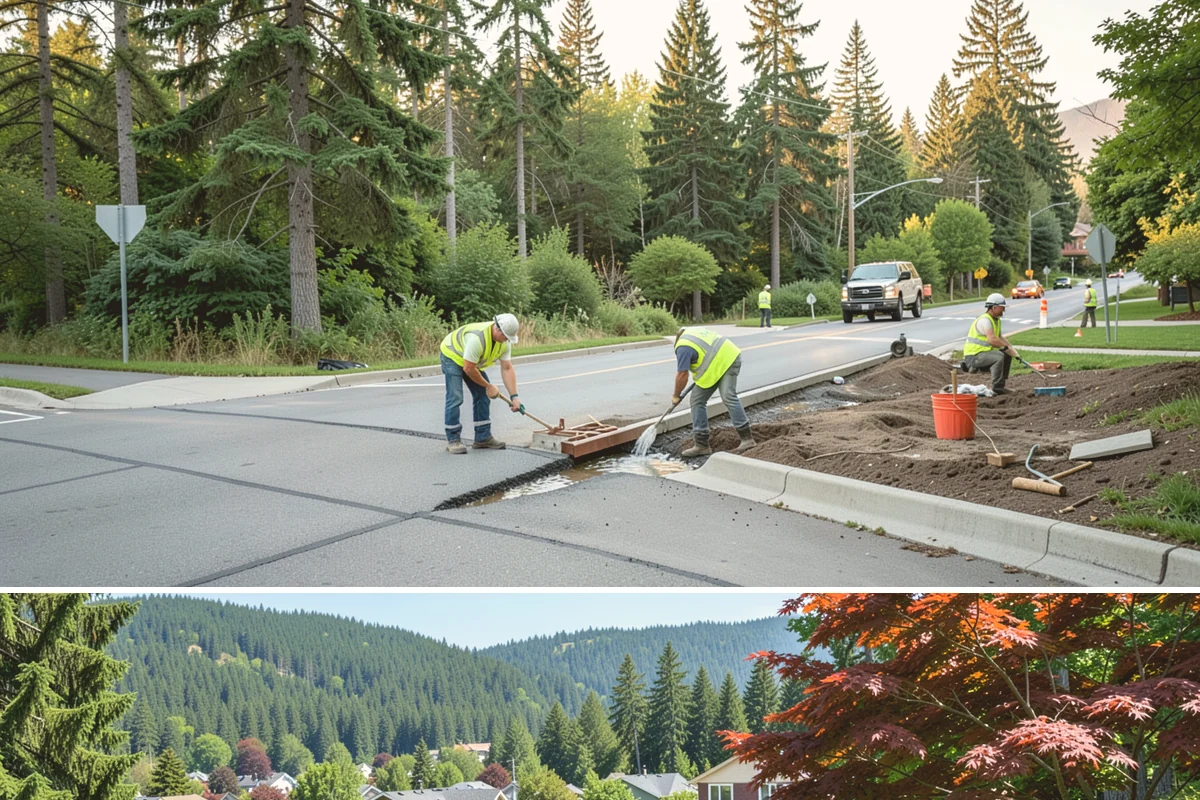 No Parking Sign Installation in Index, Snohomish County, WA - No-parking signage is installed year-round, with new-post foundation work favored during drier ground conditions.