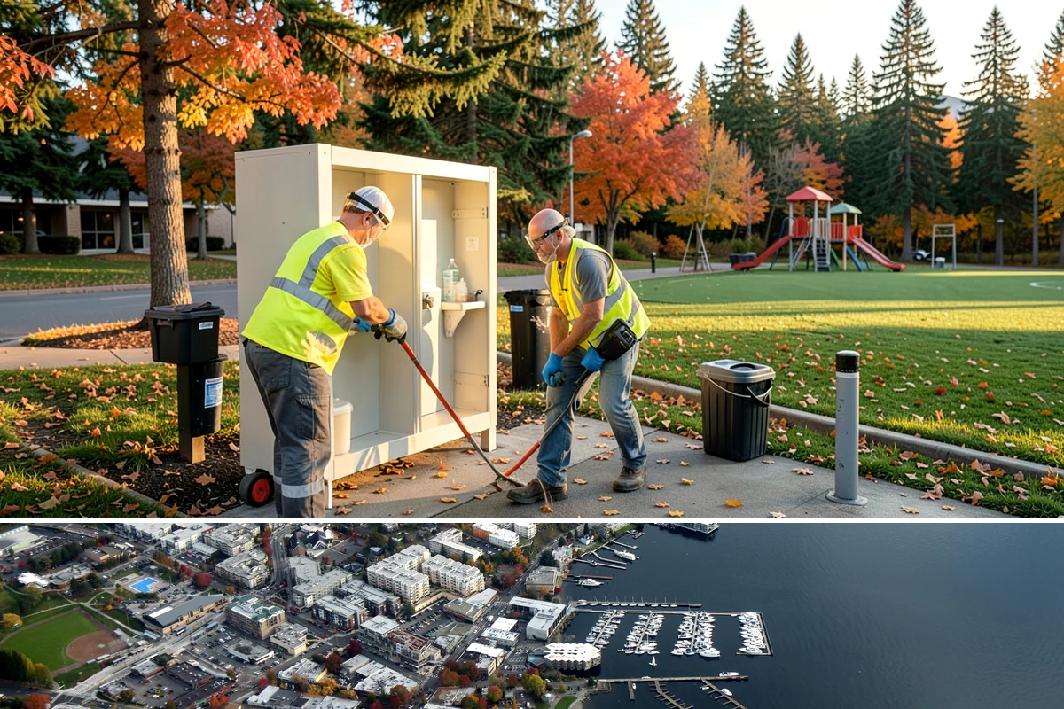 No Parking Sign Installation in Kirkland, King County, WA - No-parking signage is installed year-round, with new-post foundation work favored during drier ground conditions.