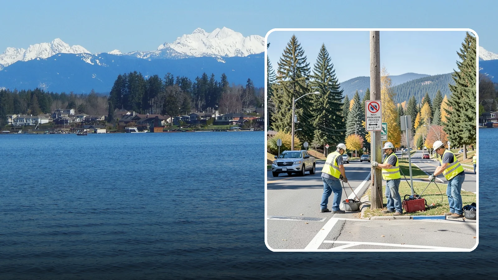 No Parking Sign Installation in Lake Stevens, Snohomish County, WA - Installation of regulatory no-parking and restricted-parking signs to support enforcement and clear-zone access.