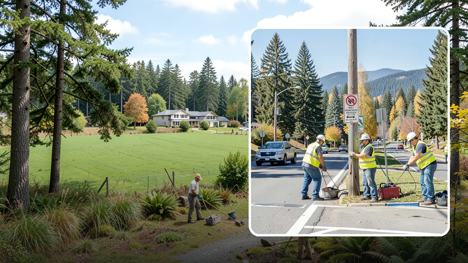 No Parking Sign Installation in Lyman, Skagit County, WA - Installation of regulatory no-parking and restricted-parking signs to support enforcement and clear-zone access.