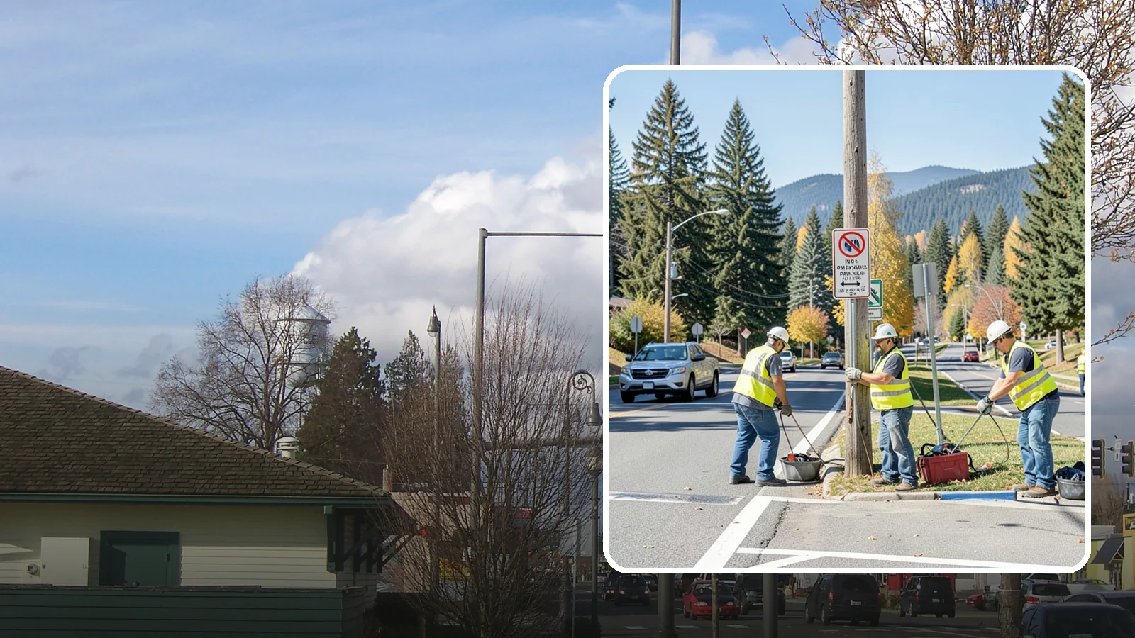 No Parking Sign Installation in Marysville, Snohomish County, WA - Installation of regulatory no-parking and restricted-parking signs to support enforcement and clear-zone access.