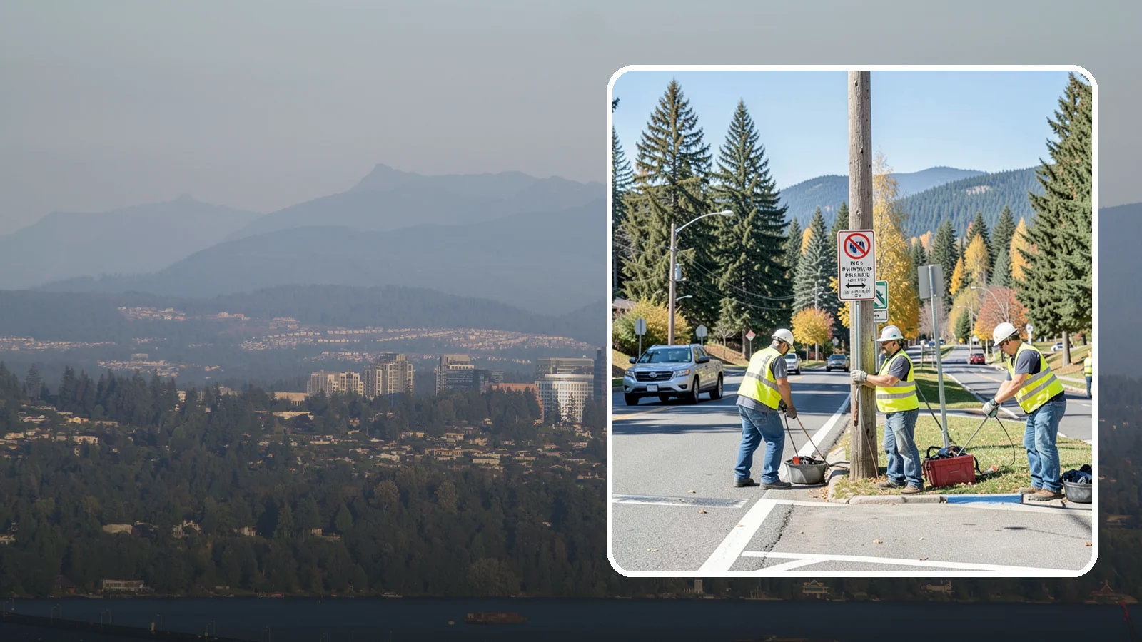 No Parking Sign Installation in Medina, King County, WA - Installation of regulatory no-parking and restricted-parking signs to support enforcement and clear-zone access.