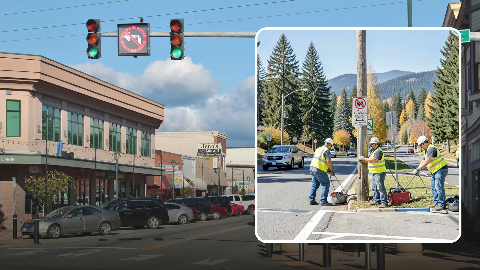 No Parking Sign Installation in Monroe, Snohomish County, WA - Installation of regulatory no-parking and restricted-parking signs to support enforcement and clear-zone access.