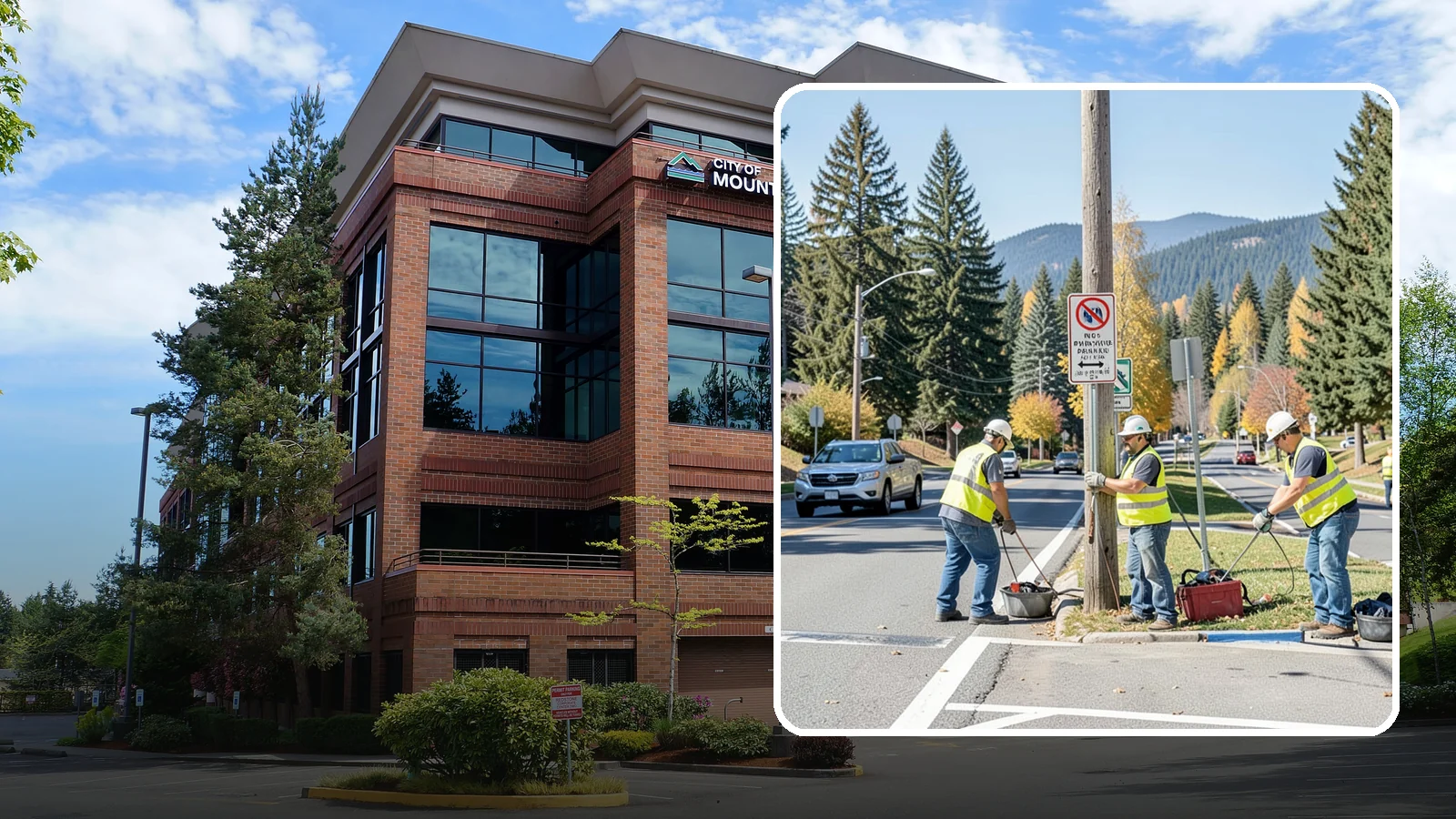 No Parking Sign Installation in Mountlake Terrace, Snohomish County, WA - Installation of regulatory no-parking and restricted-parking signs to support enforcement and clear-zone access.