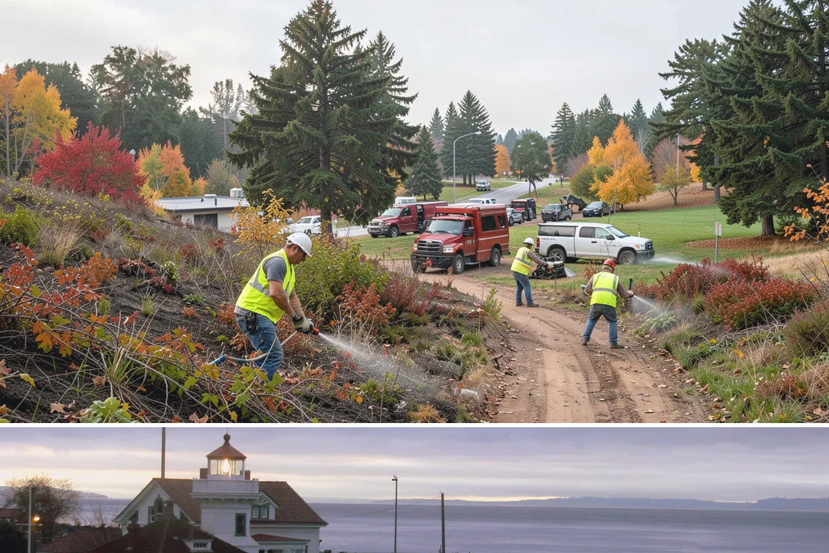 No Parking Sign Installation in Mukilteo, Snohomish County, WA - No-parking signage is installed year-round, with new-post foundation work favored during drier ground conditions.
