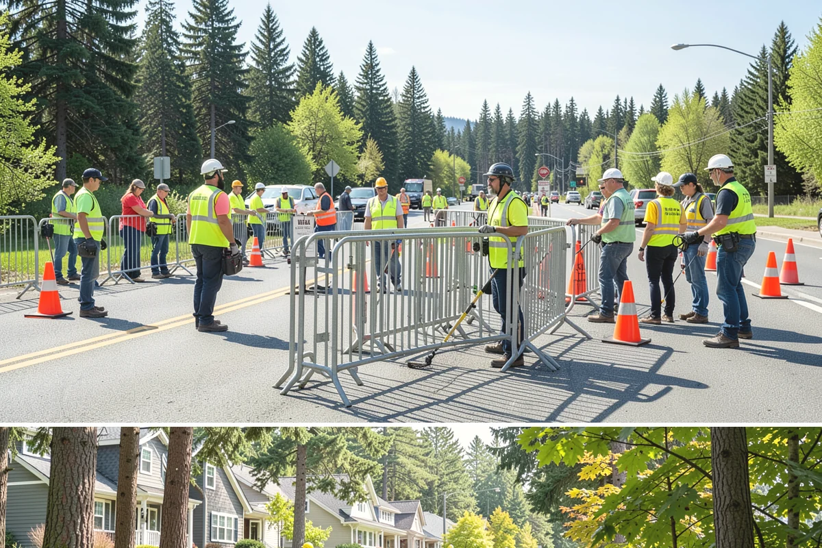 No Parking Sign Installation in Normandy Park, King County, WA - No-parking signage is installed year-round, with new-post foundation work favored during drier ground conditions.