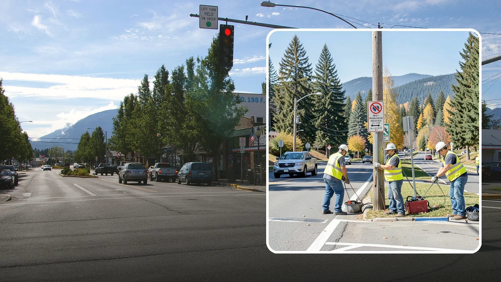 No Parking Sign Installation in North Bend, King County, WA - Installation of regulatory no-parking and restricted-parking signs to support enforcement and clear-zone access.