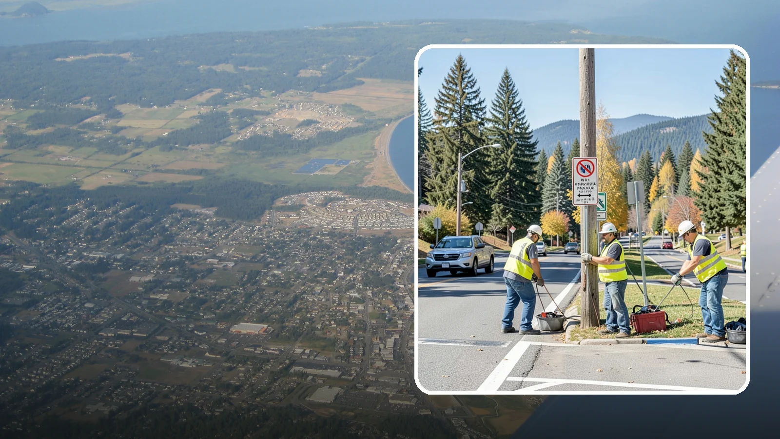 No Parking Sign Installation in Oak Harbor, Island County, WA - Installation of regulatory no-parking and restricted-parking signs to support enforcement and clear-zone access.