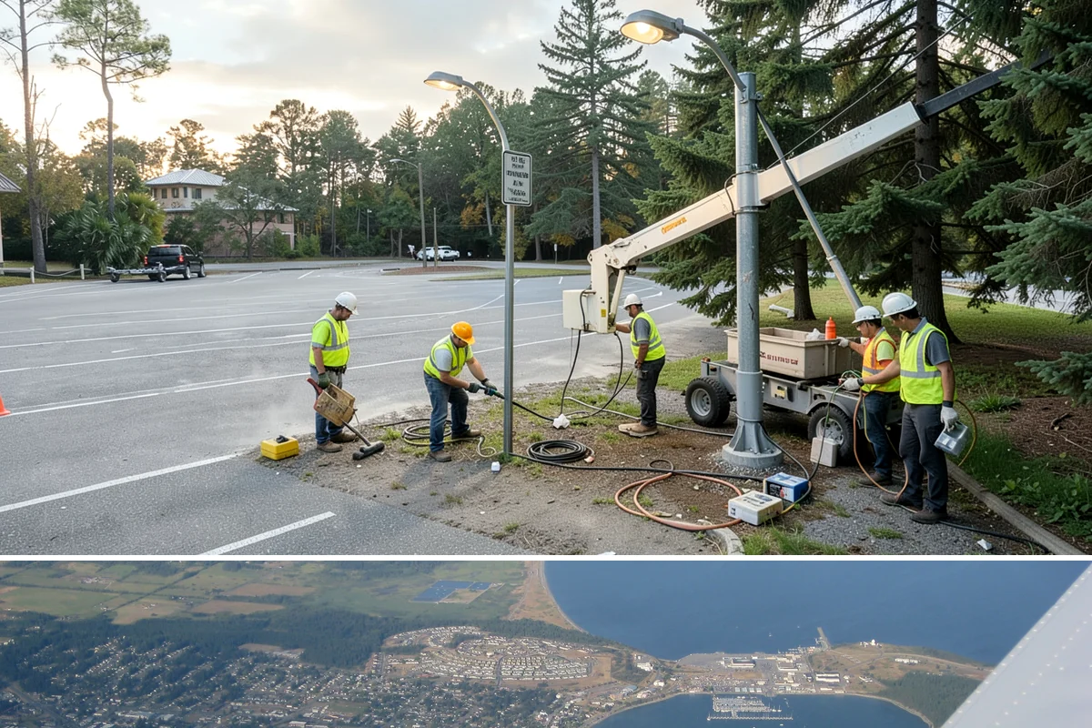No Parking Sign Installation in Oak Harbor, Island County, WA - No-parking signage is installed year-round, with new-post foundation work favored during drier ground conditions.