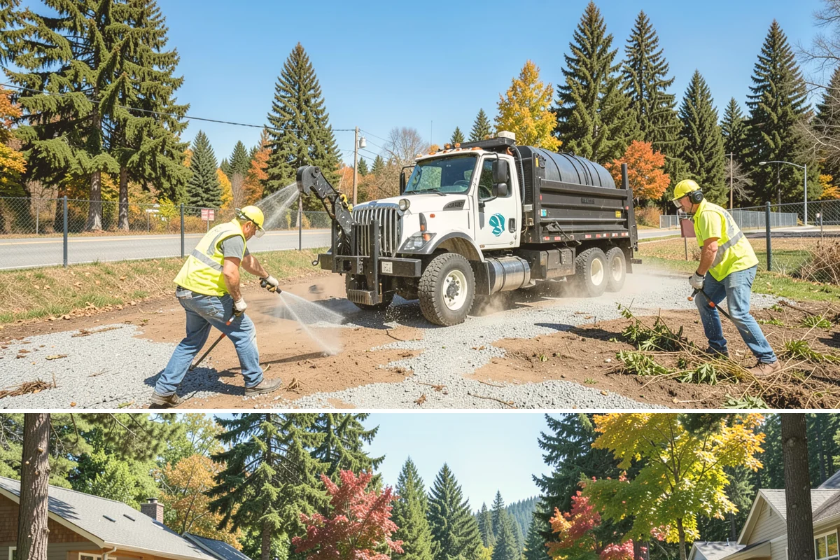 No Parking Sign Installation in Orting, Pierce County, WA - No-parking signage is installed year-round, with new-post foundation work favored during drier ground conditions.